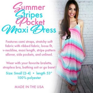 Summer Stripes Pocket Maxi Dress